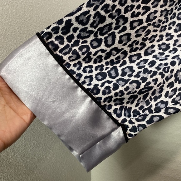 Mary‎ McFadden kaftan snow leopard print long satin - Picture 3 of 13